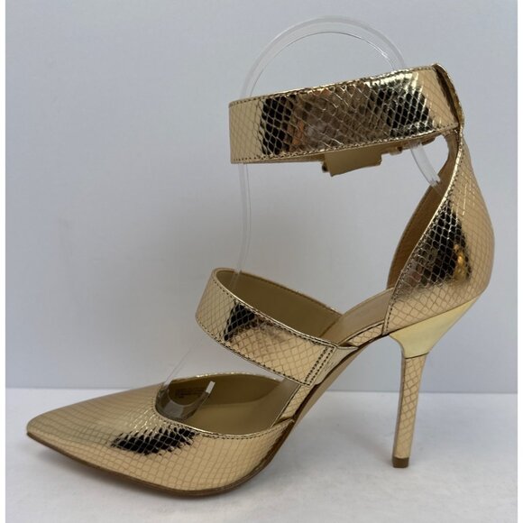 Michael Kors Amal Stiletto Pump Gold Women's US Size 7.5M - Picture 3 of 12
